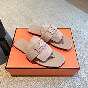 Hermes galerie beige suede leather sandals - 1