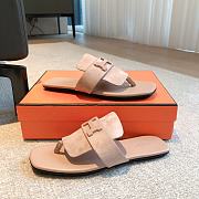 Hermes galerie beige suede leather sandals - 5