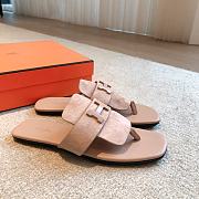 Hermes galerie beige suede leather sandals - 3