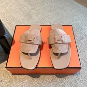 Hermes galerie beige suede leather sandals - 2