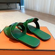 Hermes galerie green suede leather sandals - 4