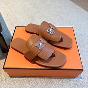 Hermes galerie brown leather sandals - 1