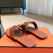 Hermes galerie brown leather sandals - 4