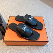 Hermes galerie black leather sandals - 1