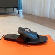 Hermes galerie black leather sandals - 6