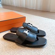 Hermes galerie black leather sandals - 5