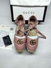 Gucci Espadrille Pink Leather Matelassé Platform - 4