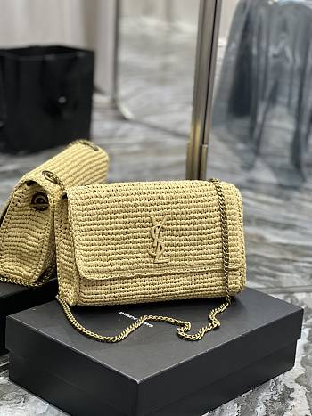 YSL Niki Medium Chain Raffia Bag