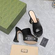 Gucci Janaya 95 GG-studded black leather platform heels - 4