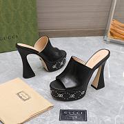 Gucci Janaya 95 GG-studded black leather platform heels - 6