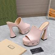 Gucci Janaya 95 GG-studded pink leather platform heels - 6