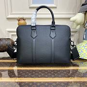 Louis Vuitton Black Aerogram Leather Briefcase Bag - 2