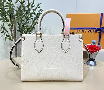 Louis Vuitton Onthego PM White Leather Bag