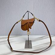 Dior Super Mini Saddle Brown Grained Calfskin Bag - 1