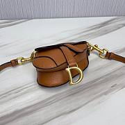 Dior Super Mini Saddle Brown Grained Calfskin Bag - 3