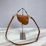 Dior Super Mini Saddle Brown Grained Calfskin Bag - 5