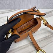 Dior Super Mini Saddle Brown Grained Calfskin Bag - 6