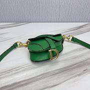 Dior Super Mini Saddle Green Grained Calfskin Bag - 6