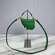 Dior Super Mini Saddle Green Grained Calfskin Bag - 4