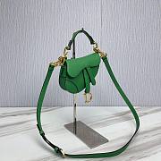 Dior Super Mini Saddle Green Grained Calfskin Bag - 3