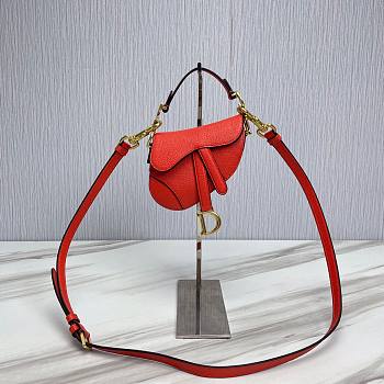 Dior Super Mini Saddle Orange Grained Calfskin Bag