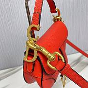 Dior Super Mini Saddle Orange Grained Calfskin Bag - 2