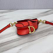 Dior Super Mini Saddle Orange Grained Calfskin Bag - 3