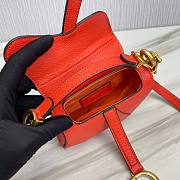 Dior Super Mini Saddle Orange Grained Calfskin Bag - 4