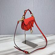 Dior Super Mini Saddle Orange Grained Calfskin Bag - 6