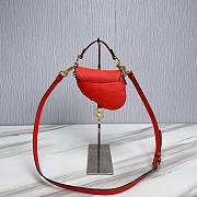 Dior Super Mini Saddle Orange Grained Calfskin Bag - 5