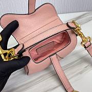 Dior Super Mini Saddle Pink Grained Calfskin Bag - 6