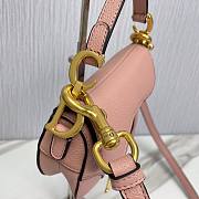 Dior Super Mini Saddle Pink Grained Calfskin Bag - 4