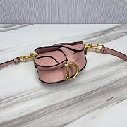 Dior Super Mini Saddle Pink Grained Calfskin Bag - 5