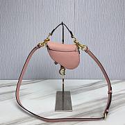 Dior Super Mini Saddle Pink Grained Calfskin Bag - 2