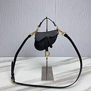 Dior Super Mini Saddle Black Grained Calfskin Bag - 1