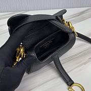 Dior Super Mini Saddle Black Grained Calfskin Bag - 5