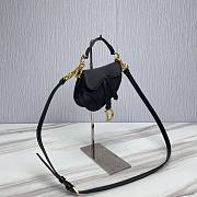 Dior Super Mini Saddle Black Grained Calfskin Bag - 4