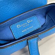 Dior Super Mini Saddle Blue Grained Calfskin Bag - 4