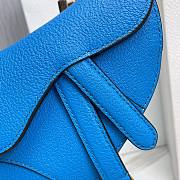 Dior Super Mini Saddle Blue Grained Calfskin Bag - 3