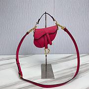 Dior Super Mini Saddle Hot Pink Grained Calfskin Bag - 1