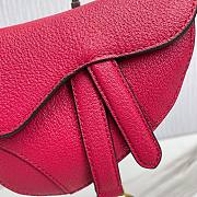 Dior Super Mini Saddle Hot Pink Grained Calfskin Bag - 6