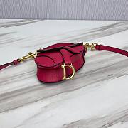 Dior Super Mini Saddle Hot Pink Grained Calfskin Bag - 5