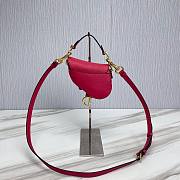 Dior Super Mini Saddle Hot Pink Grained Calfskin Bag - 4