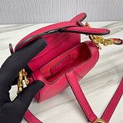 Dior Super Mini Saddle Hot Pink Grained Calfskin Bag - 2