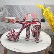 DG Printed leather platform sandals - 5