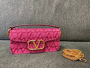 Valentino small Loco Toile pink shoulder bag - 1