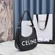 Celine Ava Logo Black Calfskin Leather Bag - 4