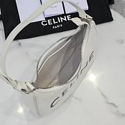  Celine Ava Logo White Calfskin Leather Bag - 2