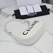  Celine Ava Logo White Calfskin Leather Bag - 3