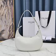  Celine Ava Logo White Calfskin Leather Bag - 5